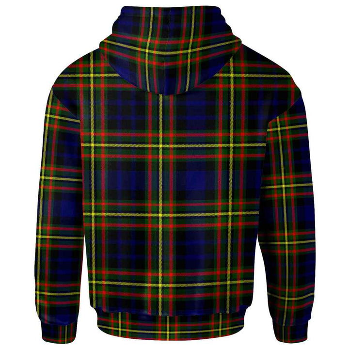 Scottish MacLellan Clan Crest Tartan Hoodie Back Side Tartan Plaid