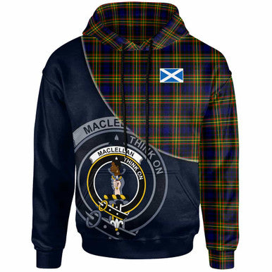 Scottish MacLellan Clan Crest Tartan Hoodie - Bend Style Front Side Tartan Plaid