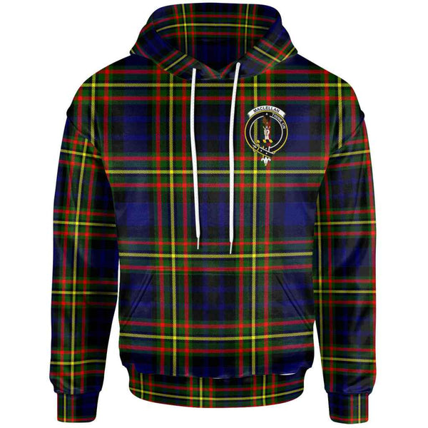 Scottish MacLellan Clan Crest Tartan Hoodie Front Side Tartan Plaid