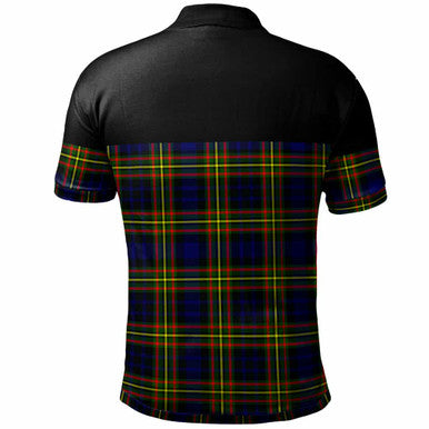 Scottish MacLellan Clan Crest Tartan Polo Shirt - Horizontal Style Back Side Tartan Plaid