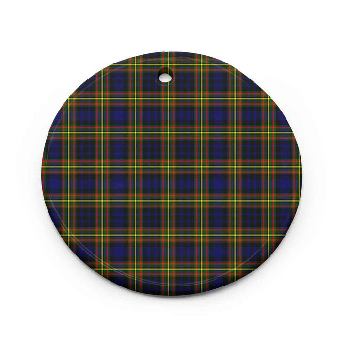Scottish MacLellan Modern Clan Tartan Ceramic Ornament Circle Shape Tartan Plaid
