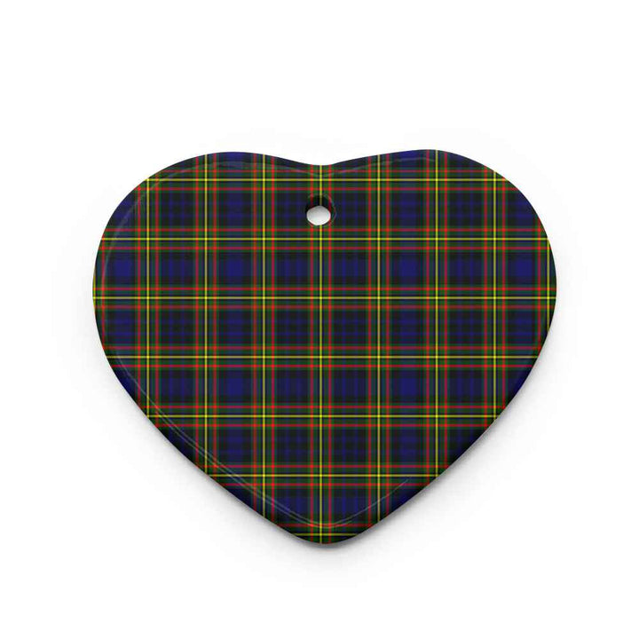 Scottish MacLellan Modern Clan Tartan Ceramic Ornament Heart Shape Tartan Plaid