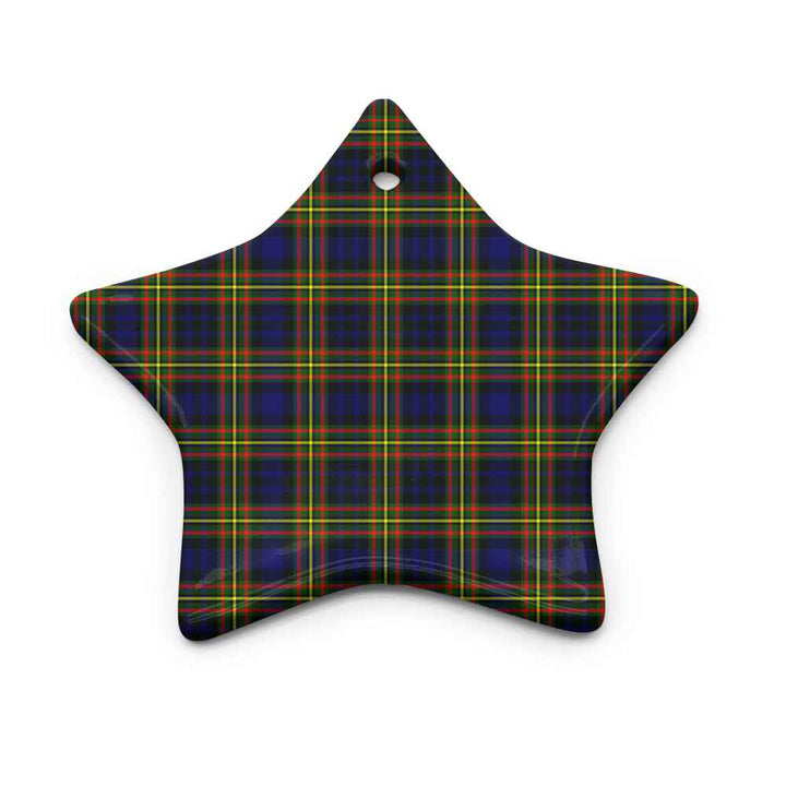 Scottish MacLellan Modern Clan Tartan Ceramic Ornament Star Shape Tartan Plaid
