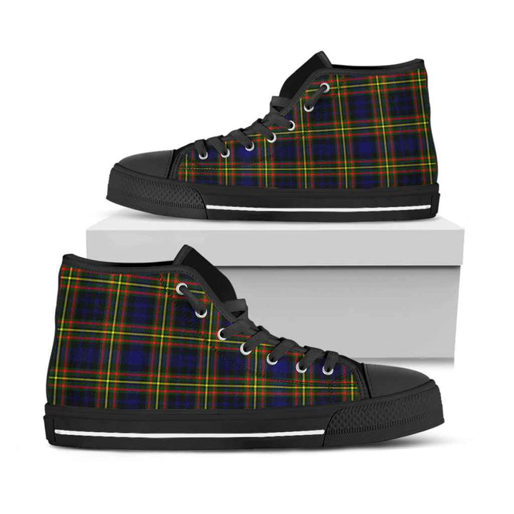 Scottish MacLellan Modern Clan Tartan High Top Shoes Black Sole Tartan Plaid