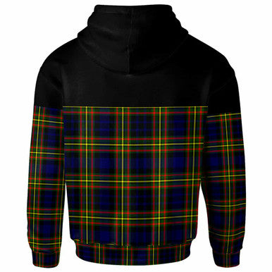 Scottish MacLellan Modern Clan Tartan Hoodie - Horizontal Style Back Side Tartan Plaid