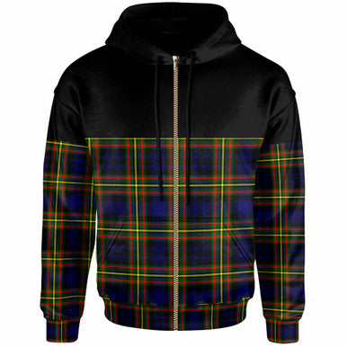 Scottish MacLellan Modern Clan Tartan Hoodie - Horizontal Style Zip Tartan Plaid