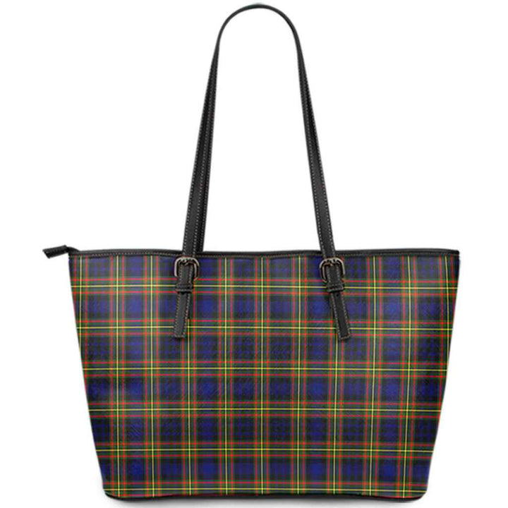 Scottish MacLellan Modern Clan Tartan Leather Tote Tartan Plaid