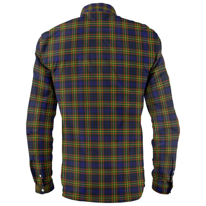 Scottish MacLellan Modern Clan Tartan Long Sleeve Shirt Back Side Tartan Plaid