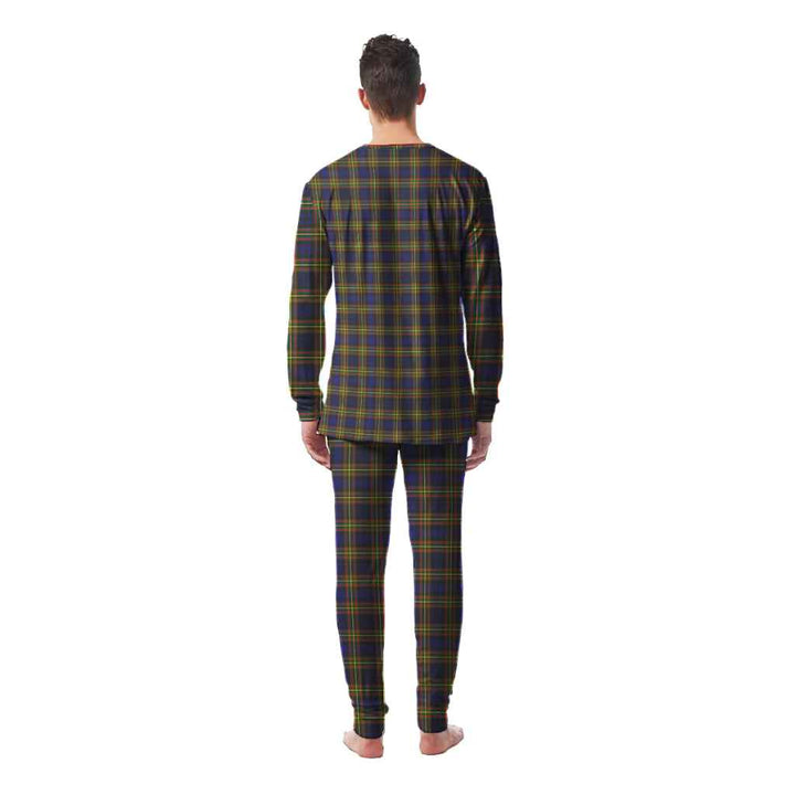 Scottish MacLellan Modern Clan Tartan Pajama Set Men Back Side Tartan Plaid