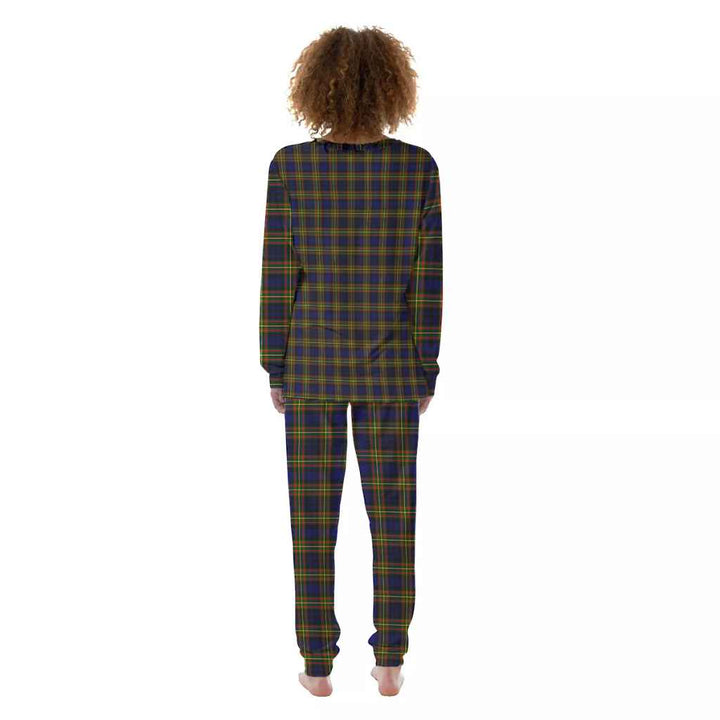 Scottish MacLellan Modern Clan Tartan Pajama Set Women Back Side Tartan Plaid