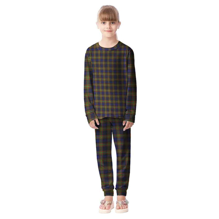 Scottish MacLellan Modern Clan Tartan Pajama Set Kid Front Side Tartan Plaid