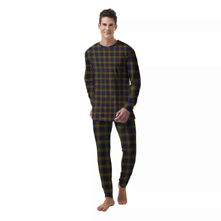 Scottish MacLellan Modern Clan Tartan Pajama Set  Men Front Side Tartan Plaid