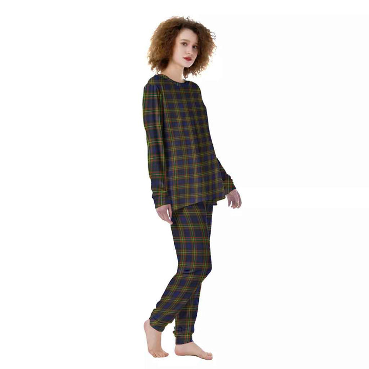 Scottish MacLellan Modern Clan Tartan Pajama Set Women Front Side Tartan Plaid