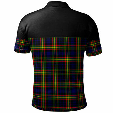 Scottish MacLellan Modern Clan Tartan Polo Shirt - Horizontal Style Back Side Tartan Plaid