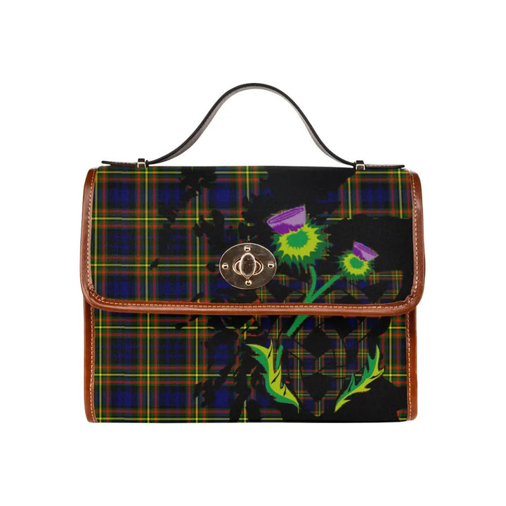Scottish MacLellan Modern Clan Tartan Waterproof Canvas Bag With Thistle Tartan Plaid 1
