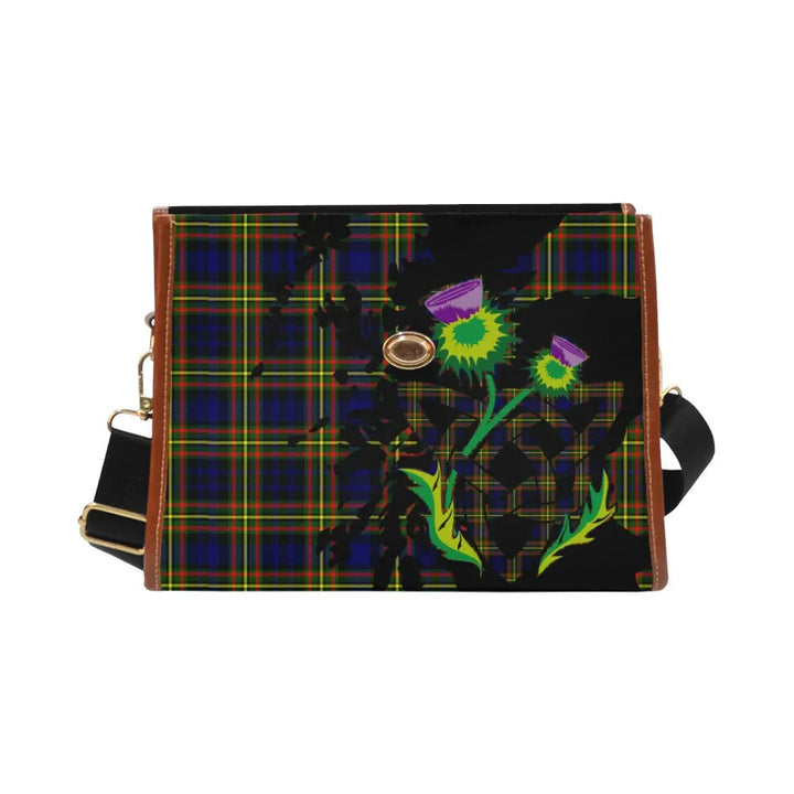 Scottish MacLellan Modern Clan Tartan Waterproof Canvas Bag With Thistle Tartan Plaid 2