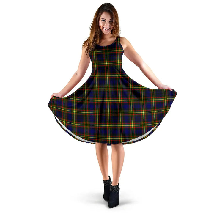 Scottish MacLellan Modern Clan Tartan Women Midi Dress