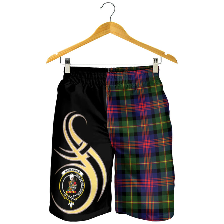 Scottish MacLennan Clan Crest Tartan Believe in Me Men's Shorts