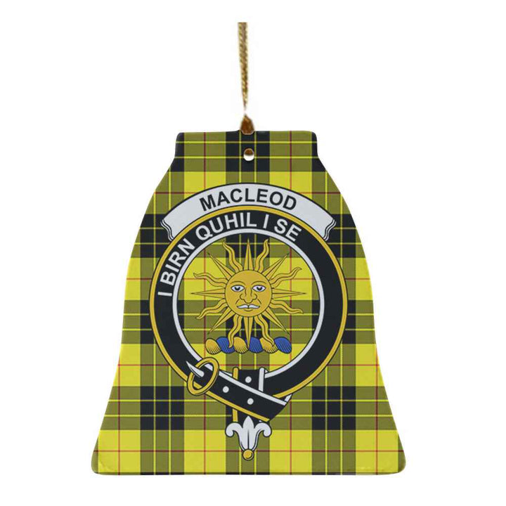 Scottish MacLeod Clan Crest Tartan Ceramic Ornament Bell Shape Tartan Plaid