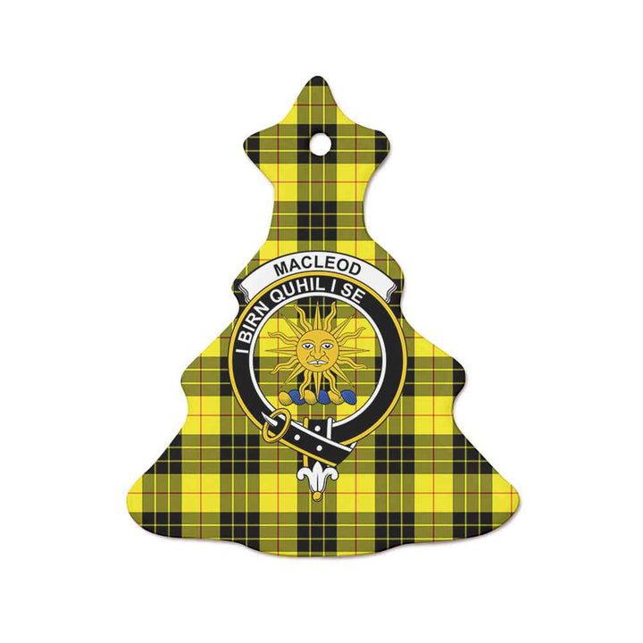 Scottish MacLeod Clan Crest Tartan Ceramic Ornament Tree Shape Tartan Plaid