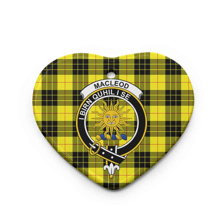 Scottish MacLeod Clan Crest Tartan Ceramic Ornament Heart Shape Tartan Plaid