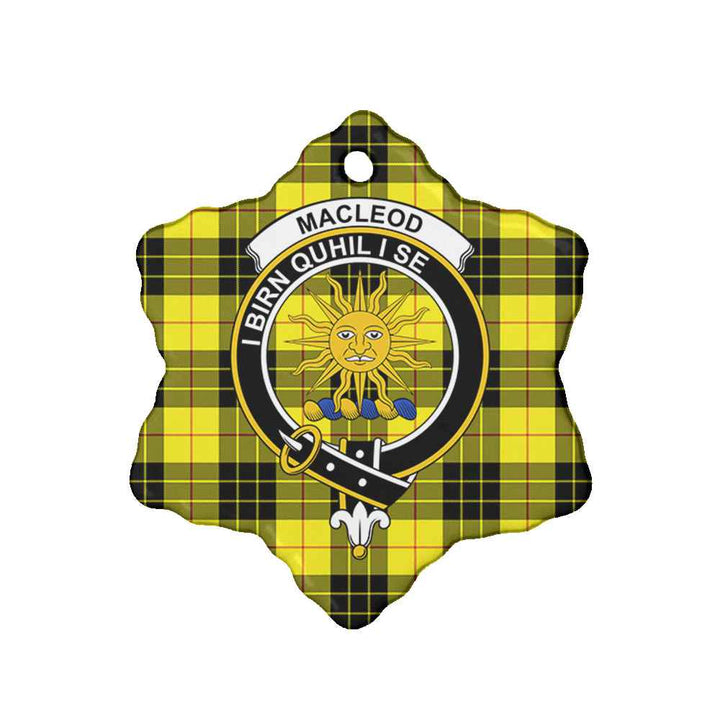 Scottish MacLeod Clan Crest Tartan Ceramic Ornament Snow Flake Shape Tartan Plaid