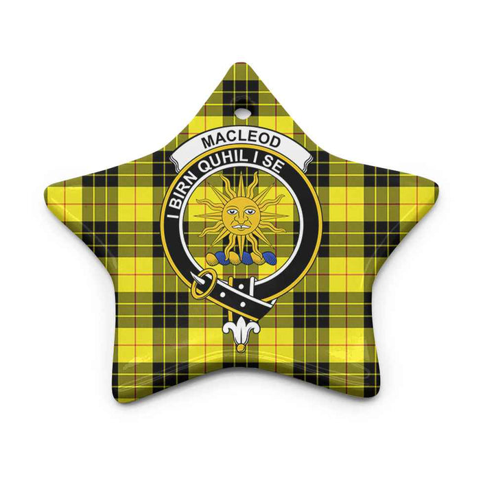 Scottish MacLeod Clan Crest Tartan Ceramic Ornament Star Shape Tartan Plaid