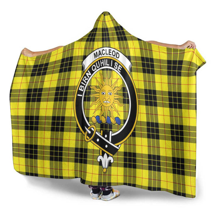 Scottish MacLeod Clan Crest Tartan Hooded Blanket Tartan Plaid 3