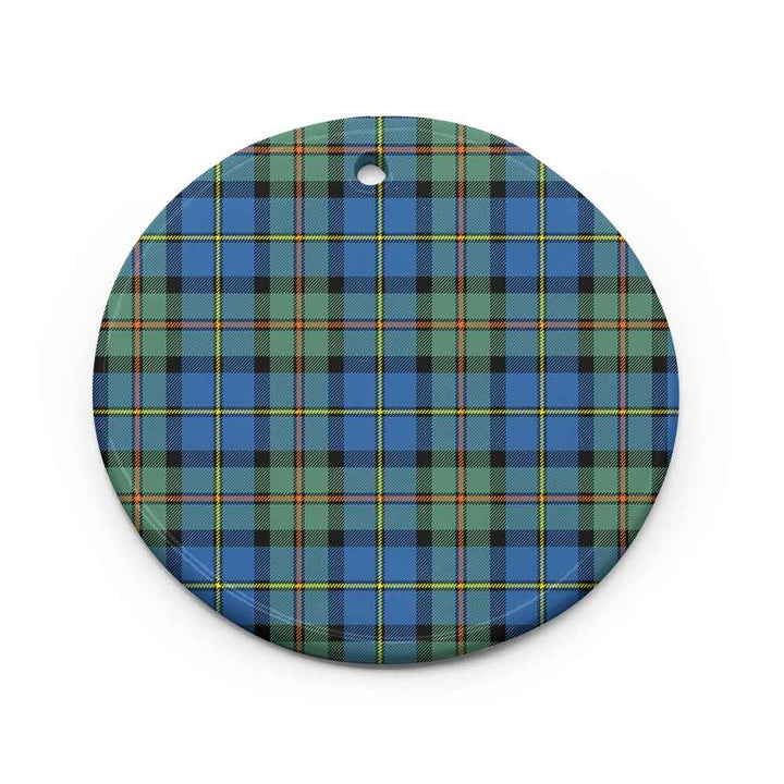 Scottish MacLeod of Harris Ancient Clan Tartan Ceramic Ornament Circle Shape Tartan Plaid