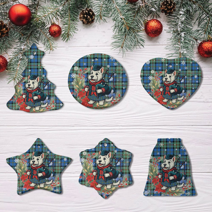 Scottish MacLeod of Harris Ancient Clan Tartan Ceramic Ornament Cute Scottish Terrier Dog All Style Tartan Plaid