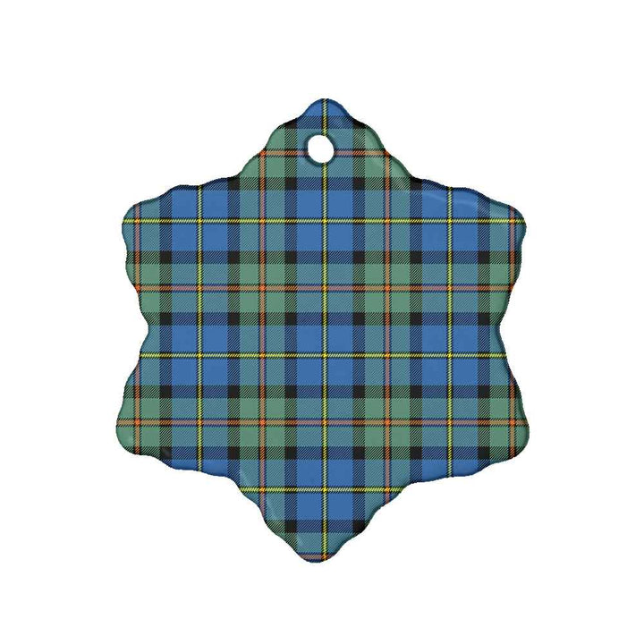 Scottish MacLeod of Harris Ancient Clan Tartan Ceramic Ornament Snow Flake Shape Tartan Plaid