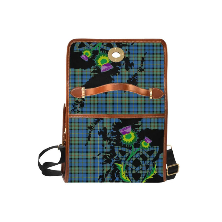 Scottish MacLeod of Harris Ancient Clan Tartan Waterproof Canvas Bag With Thistle Tartan Plaid 6