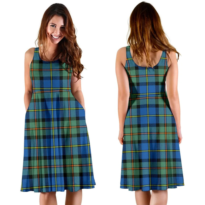Scottish MacLeod of Harris Ancient Clan Tartan Women Midi Dress