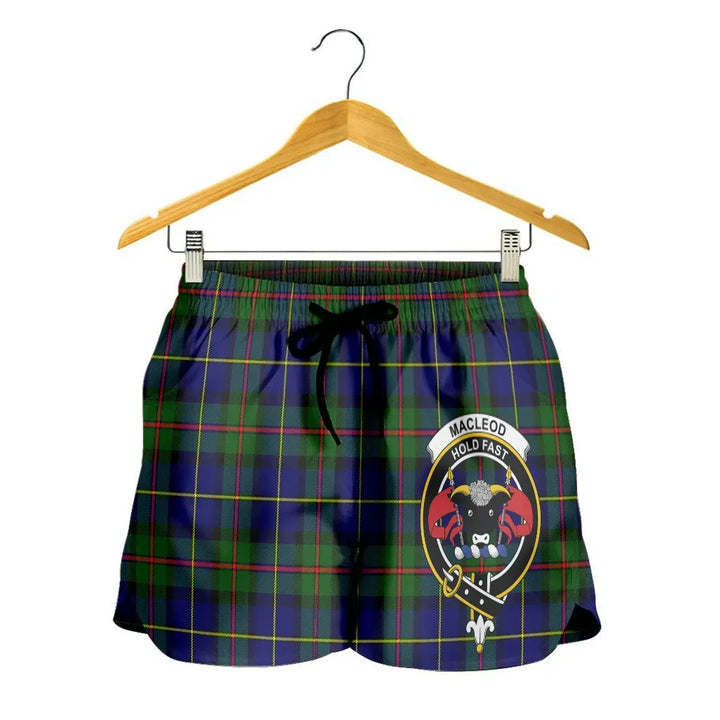 Scottish MacLeod of Harris Modern Clan Crest Tartan Women Shorts