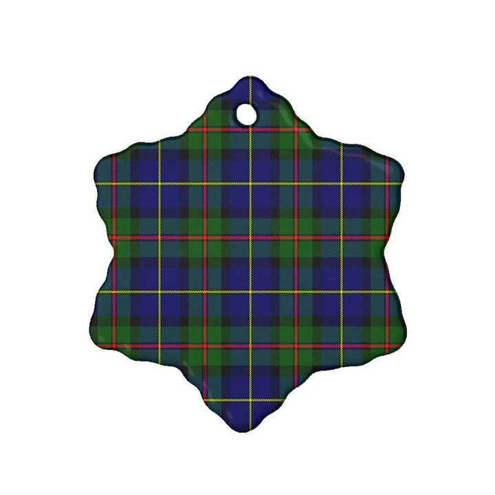 Scottish MacLeod of Harris Modern Clan Tartan Ceramic Ornament Snow Flake Shape Tartan Plaid