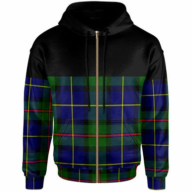 Scottish MacLeod of Harris Modern Clan Tartan Hoodie - Horizontal Style Zip Tartan Plaid