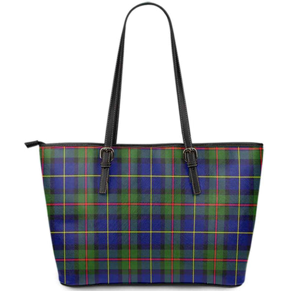Scottish MacLeod of Harris Modern Clan Tartan Leather Tote Tartan Plaid