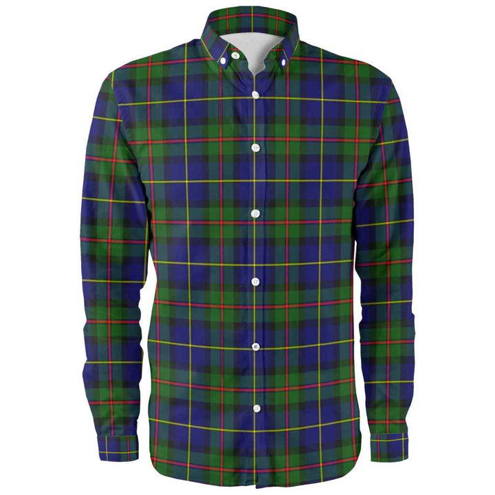 Scottish MacLeod of Harris Modern Clan Tartan Long Sleeve Shirt Front Side Tartan Plaid