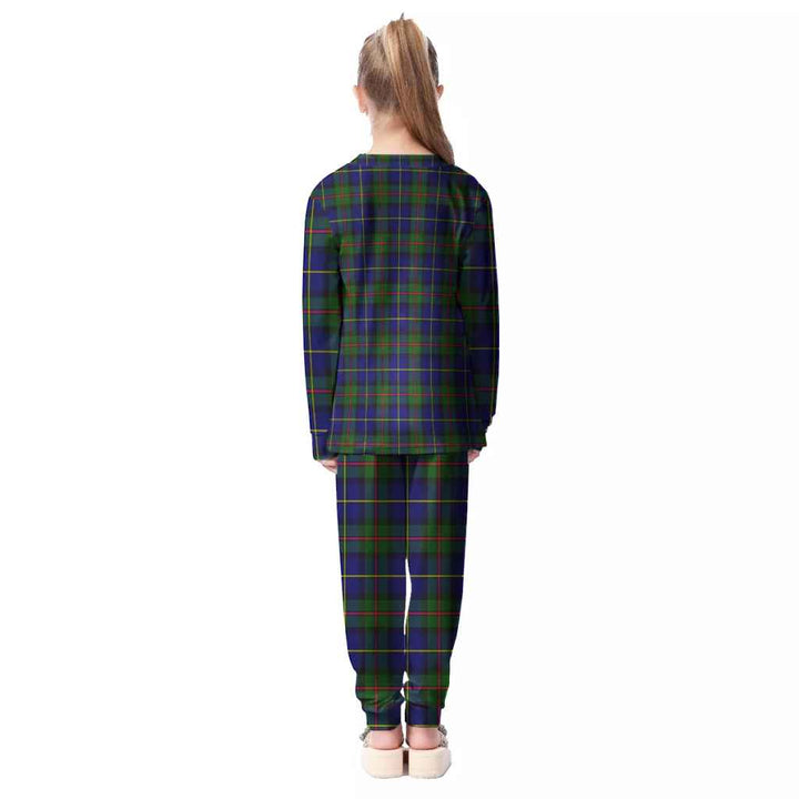 Scottish MacLeod of Harris Modern Clan Tartan Pajama Set Kid Back Side Tartan Plaid