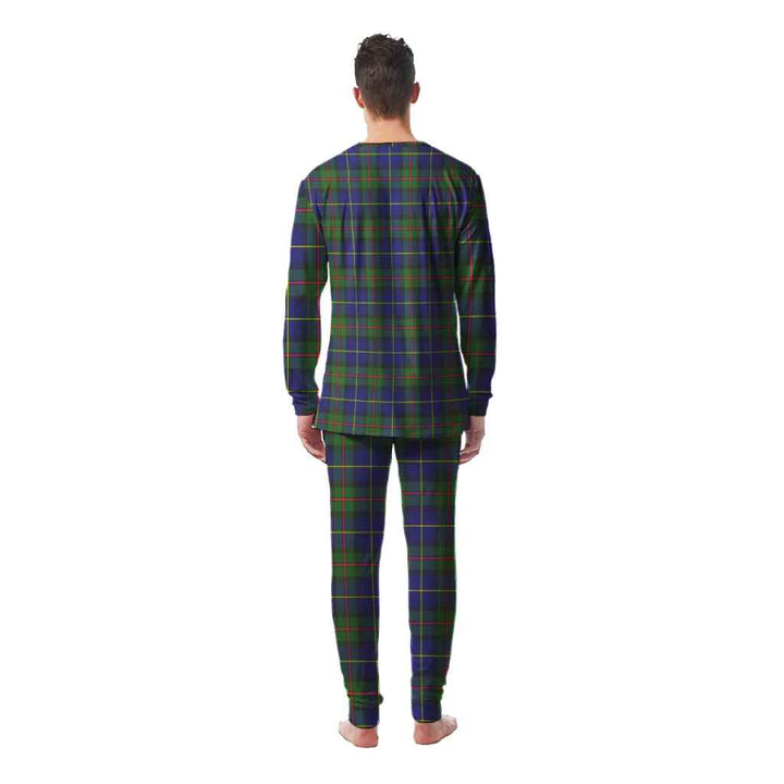 Scottish MacLeod of Harris Modern Clan Tartan Pajama Set Men Back Side Tartan Plaid