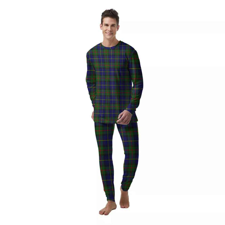 Scottish MacLeod of Harris Modern Clan Tartan Pajama Set  Men Front Side Tartan Plaid