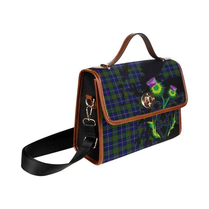 Scottish MacLeod of Harris Modern Clan Tartan Waterproof Canvas Bag With Thistle Tartan Plaid 3