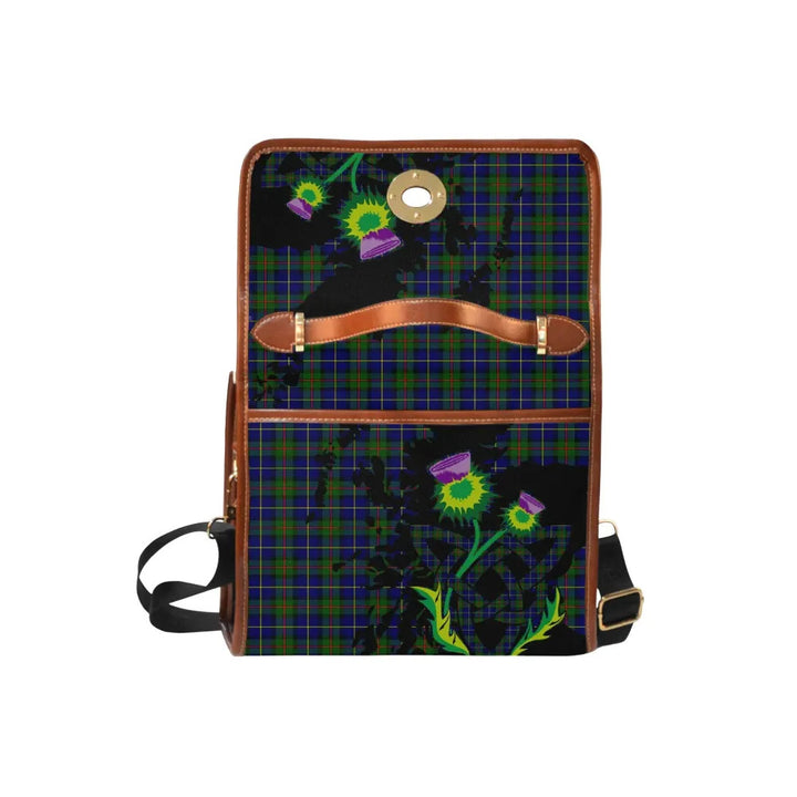 Scottish MacLeod of Harris Modern Clan Tartan Waterproof Canvas Bag With Thistle Tartan Plaid 6