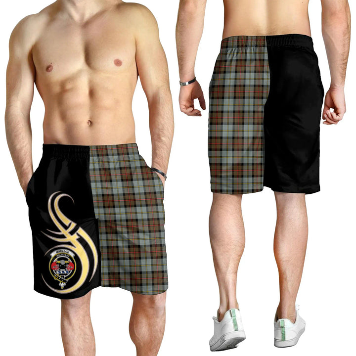 Scottish MacLeod of Harris Weathered Clan Crest Tartan Believe in Me Men's Shorts