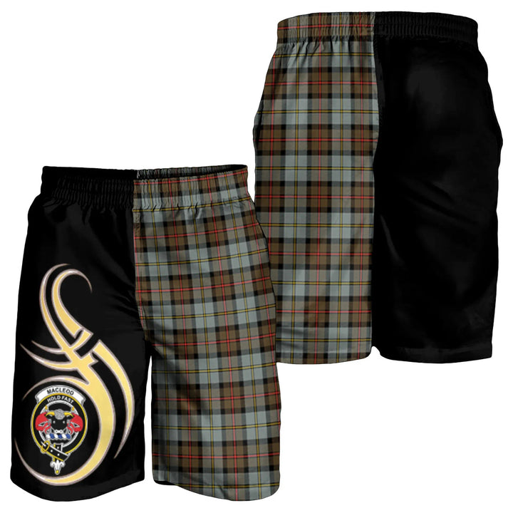Scottish MacLeod of Harris Weathered Clan Crest Tartan Believe in Me Men's Shorts