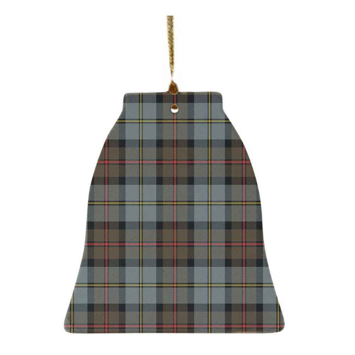 Scottish MacLeod of Harris Weathered Clan Tartan Ceramic Ornament Bell Shape Tartan Plaid
