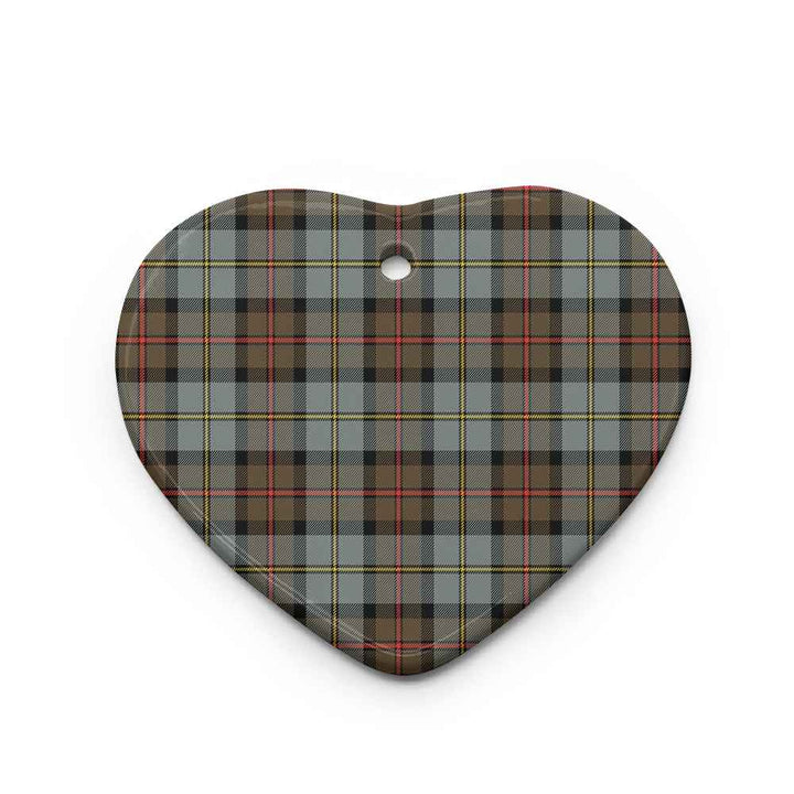 Scottish MacLeod of Harris Weathered Clan Tartan Ceramic Ornament Heart Shape Tartan Plaid