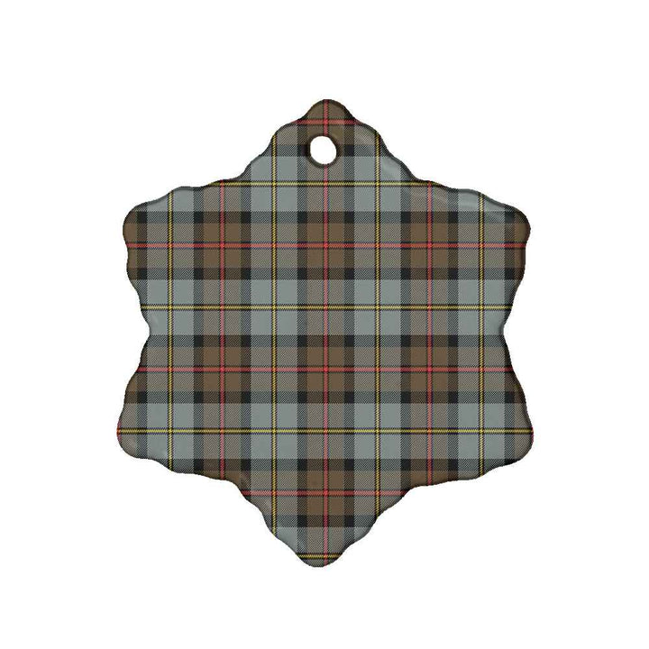 Scottish MacLeod of Harris Weathered Clan Tartan Ceramic Ornament Snow Flake Shape Tartan Plaid