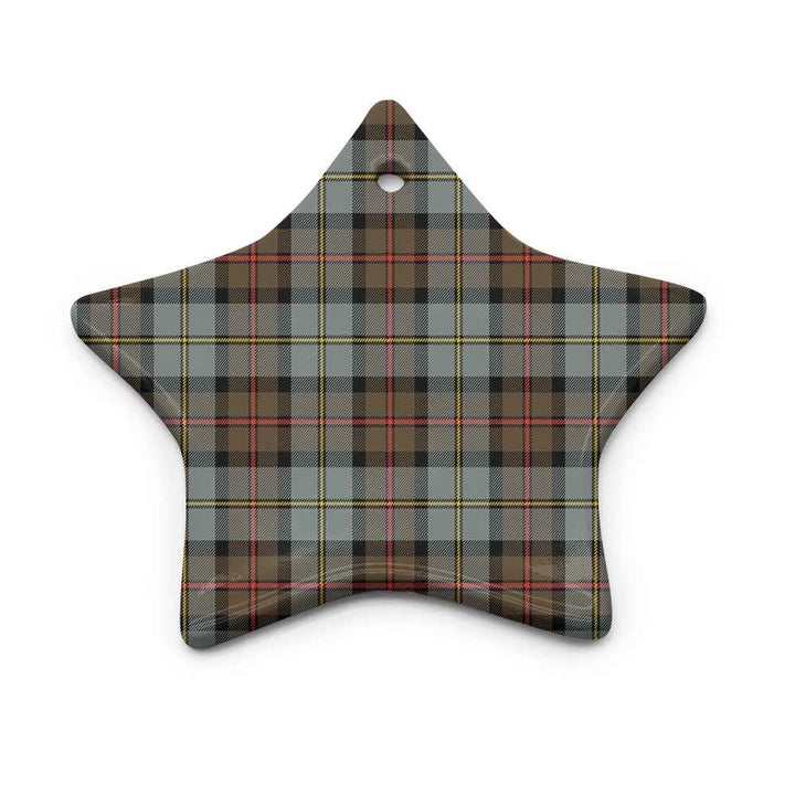 Scottish MacLeod of Harris Weathered Clan Tartan Ceramic Ornament Star Shape Tartan Plaid