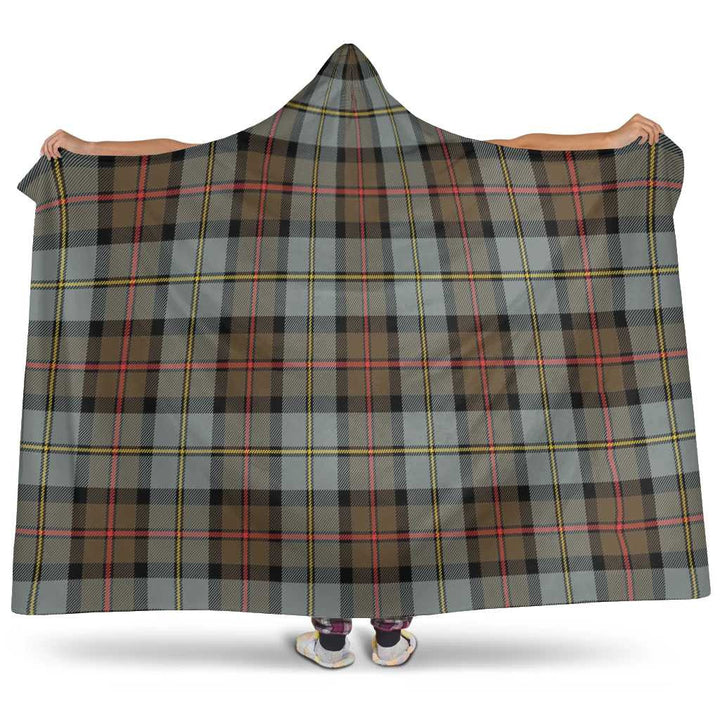 Scottish MacLeod of Harris Weathered Clan Tartan Hooded Blanket Tartan Plaid 1